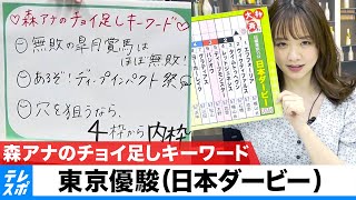 【日本ダービー】森アナのチョイ足しキーワード『あるぞ！ディープ祭り！・穴なら4枠から内枠』
