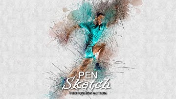 Pen Sketch Photoshop Action | 11-In-1 Elegant Watercolor Photoshop Actions Bundle | Artixty