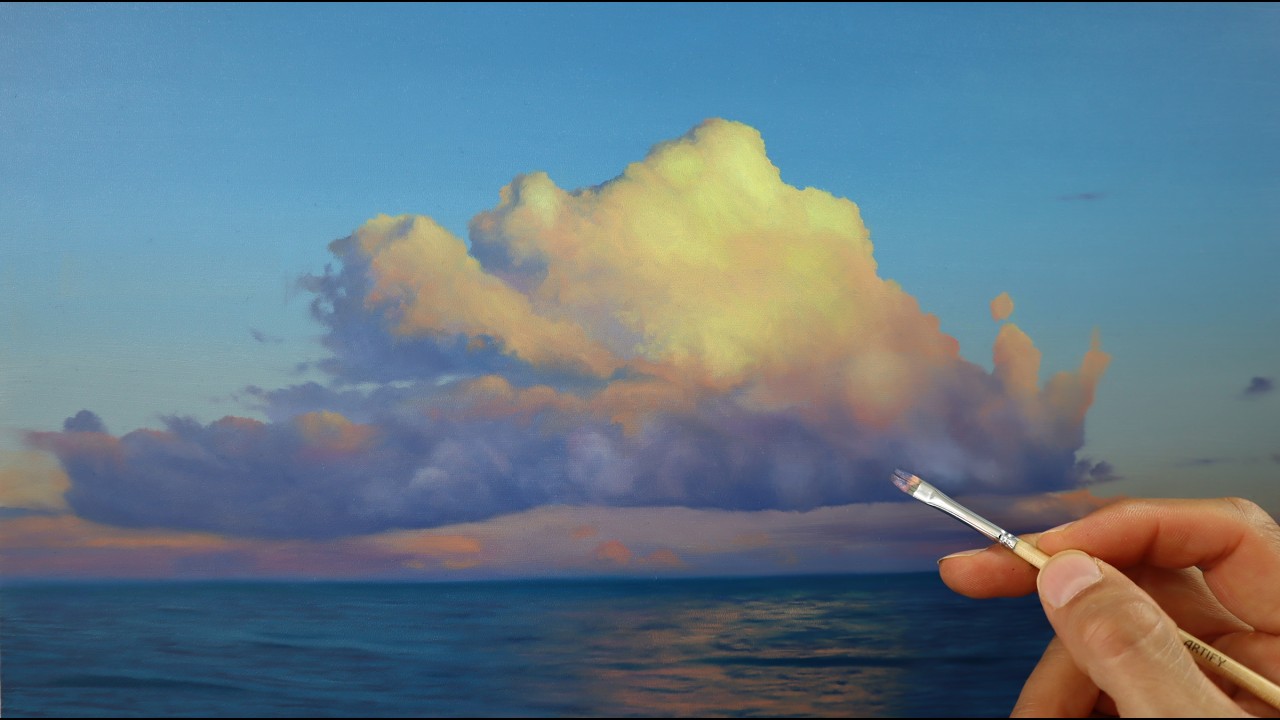 How to paint clouds - painting sunset clouds