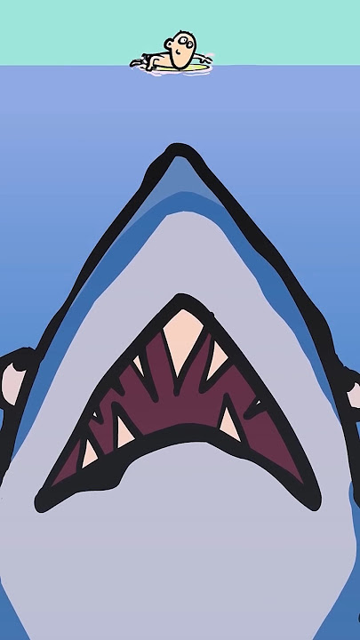 Jaws movie scene | cartoon version | jaws animation | jaws poster animation