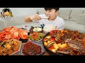 ASMR MUKBANG 집밥 직접 만든 대왕 소갈비찜 고추김치 잡채 먹방 &amp; 레시피 Galbi-jjim Korean Home Meal EATING REAL SOUND!