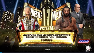 WWE2K24 Cody Rhodes vs Roman Reigns for the Undisputed Universal Championship ( Cody finish story)￼