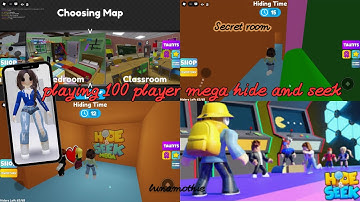 playing 100 player mega hide and seek