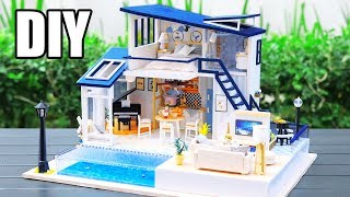 DIY Miniature Dollhouse Kit || The Legend Of The Blue Sea - Blue Villa - Relaxing Satisfying Video