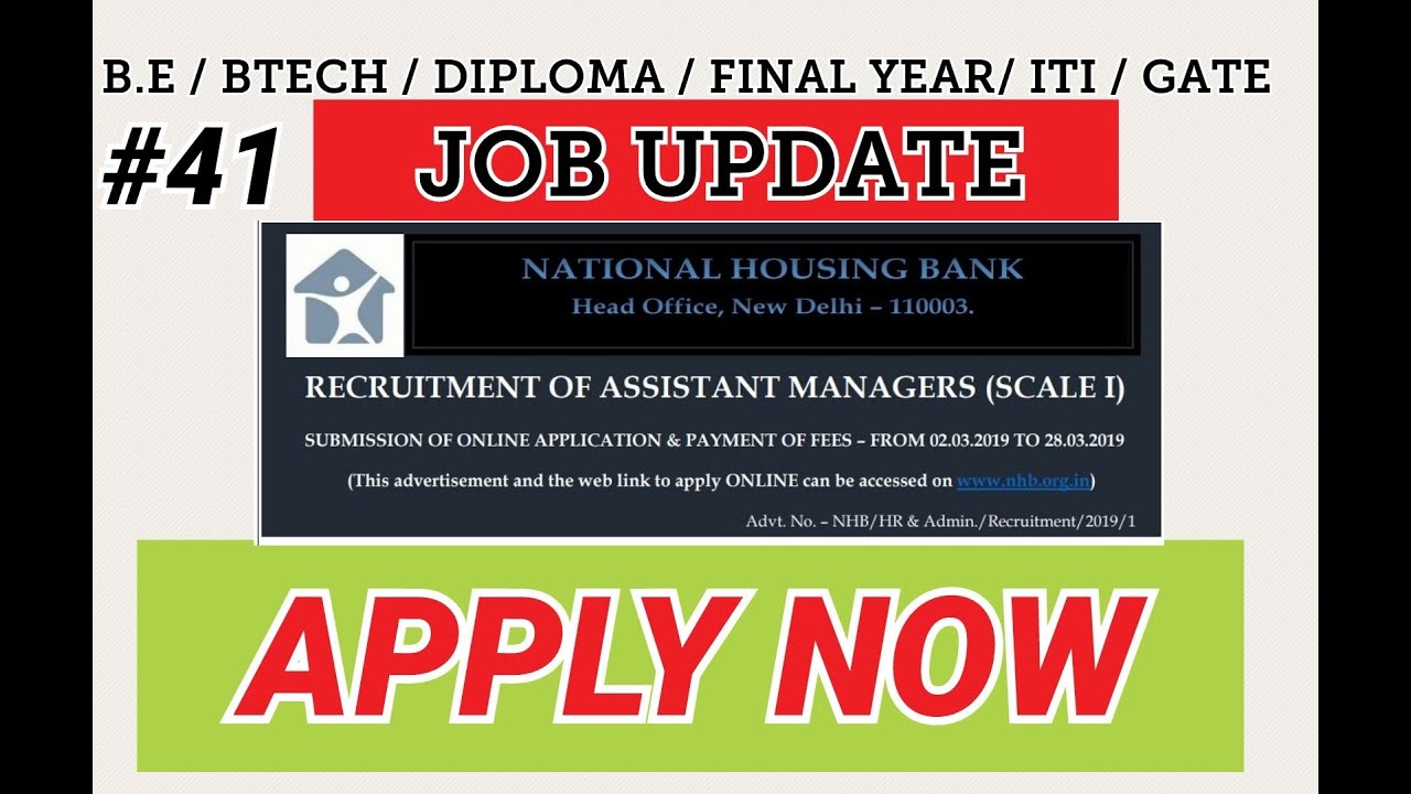 NATIONAL HOUSING BANK  RECRUITMENT 2019|| Any degree|| 