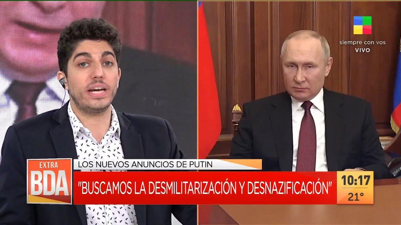 NUEVOS ANUNCIOS DE PUTIN sobre el caos en Ucrania: "Buscamos la desmilitarización y desnazificación"