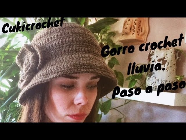 Knitted A CROCHET / RAIN CROCHET WITH FLOWER ON ONE SIDE. STEP BY STEP. crochet bucket hat - YouTube