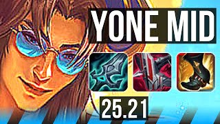 YONE vs YASUO (MID) | 15/3/5, Godlike | NA Master | 25.21