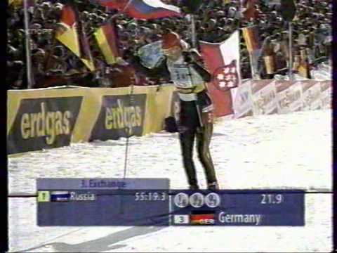 Видео: Чемпионат мира 2005, Hochfilzen, эстафета женщины