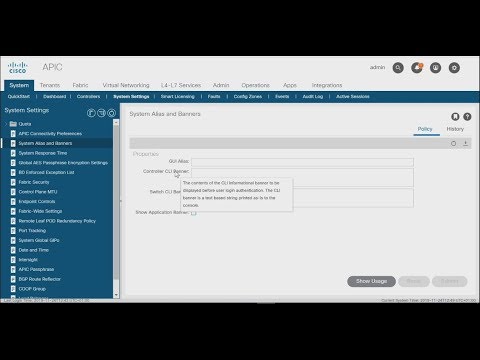 How to configure a login banner in Cisco ACI