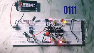 Four Bit Binary Counter (using D-Flip Flops)