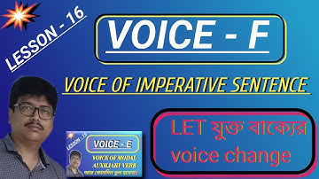 change the voice of imperative sentence/VOICE CHANGE IN ENGLISH GRAMMAR IN BENGALI/active to passive