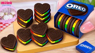 💙Best of Rainbow OREO Cake Recipe💙Lovely Miniature OREO Heart Cake Decoration🌈Mina Sweet Baking