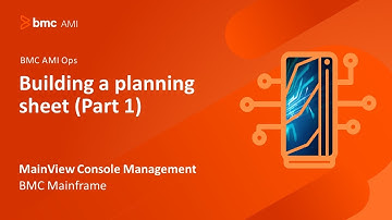 MainView Console Management - Building a planning sheet (Part 1)