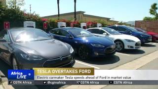 Electric car-maker tesla speeds ahead of ford in market value