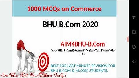 BHU B.COM ENTRANCE 2020 | 1000 Commerce Mcqs Series | Best for Last Minute Revision | Part 1