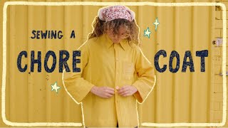 making a chore coat from $4 calico & turmeric (natural dye & sewing!)