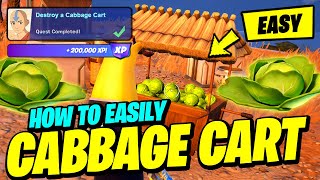 How to EASILY Destroy a Cabbage Cart & Collect Cabbages - Fortnite Avatar Quest