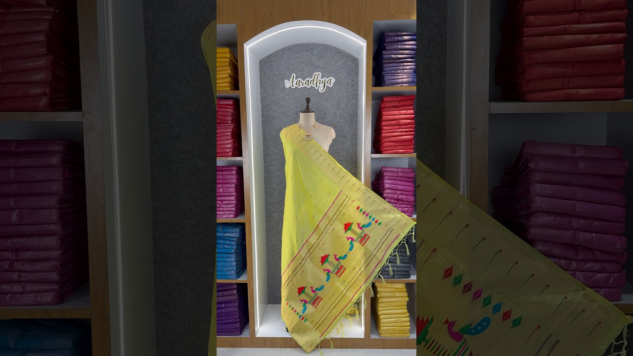 Dupatta - Pure Zari Traditional Peacock Motifs Paithani Dupatta