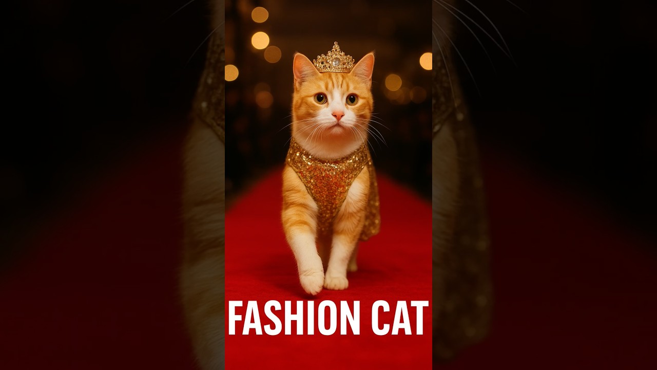Royal Cat Fashion Show 👗🐾 | Cutest Cat Ever#Shorts #catfashion #cat #catshorts #cute #viralshorts