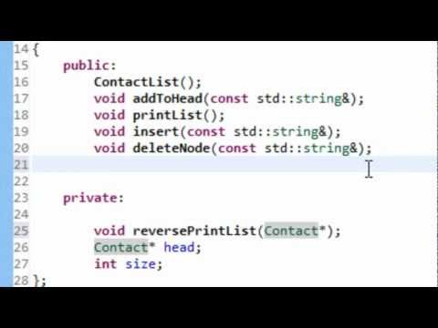 Data Structures Using C++: Implementation of Recursive (reverse) Print List Function