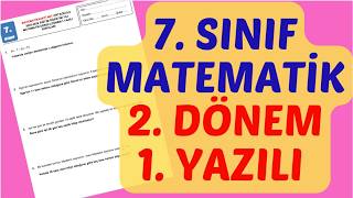 7.Sinif Matemati̇k 2.Dönem 1.Yazili Sorulari
