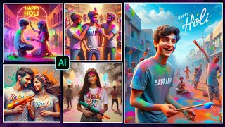 Holi Photo Editing With Ai l Happy Holi Photo Editing 2025 l Ai Generated Holi Picture screenshot 3