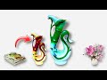 Beautiful bamboo flower vase with Bird/ decorative showpiece for home decor/  Plaster flower vase