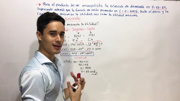 Aplicacion de la derivada a la Economia. (1) Optimizacion (Maximizar o Minimazar)