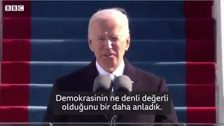 Sanki Recep mubarek... Biden ilk konuşmasında 'birlik' mesajı verdi