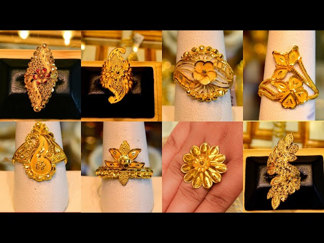 Latest gold ring designs for women with price and weight| Gold Engagement Ring  designs #Indhus - YouTube