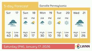 Weather in Danville Pennsylvania - Saturday, Jan 17, 2026