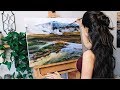 Oil Painting Time Lapse | Iceland Landscape, Hot Springs