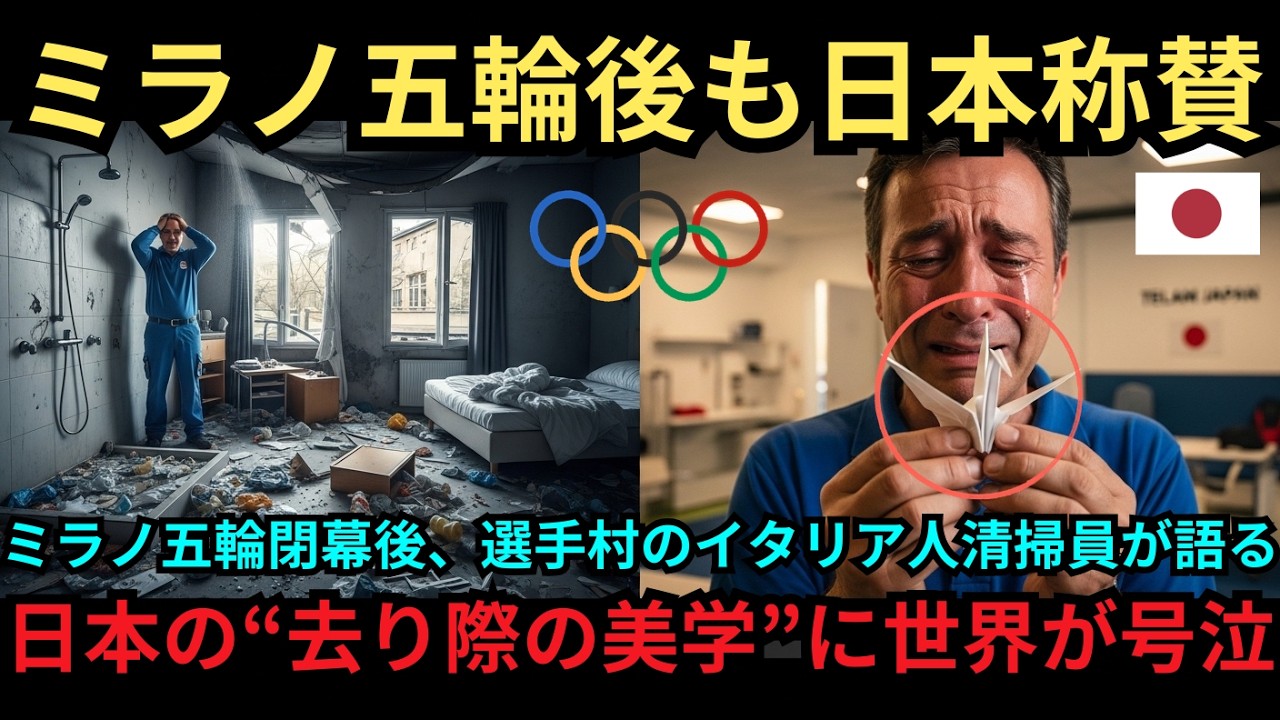 【海外の反応】「なぜこのフロアだけ別世界なんだ？」ミラノ五輪の選手村でシャワー70台が破壊！絶望する清掃員が“日本代表の部屋”に入った瞬間、腰を抜かして絶句した理由とは？