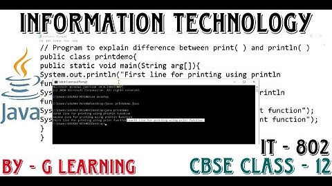 Print ( ) and Println ( ). Difference between Print and Println function in Java programming. IT 802