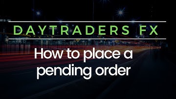 Metatrader 4: How to place a pending order