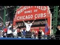 Chicago Cubs World Series Parade in front of Wrigley Field Marquee Wrigleyville 2016