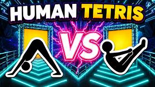 HUMAN TETRIS Duel | 🔥 2 Player PVP Showdown | Immersive Interactive Warm-Up screenshot 1