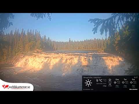 Rengsfallet Waterfall, Valsjöbyn live cam preview