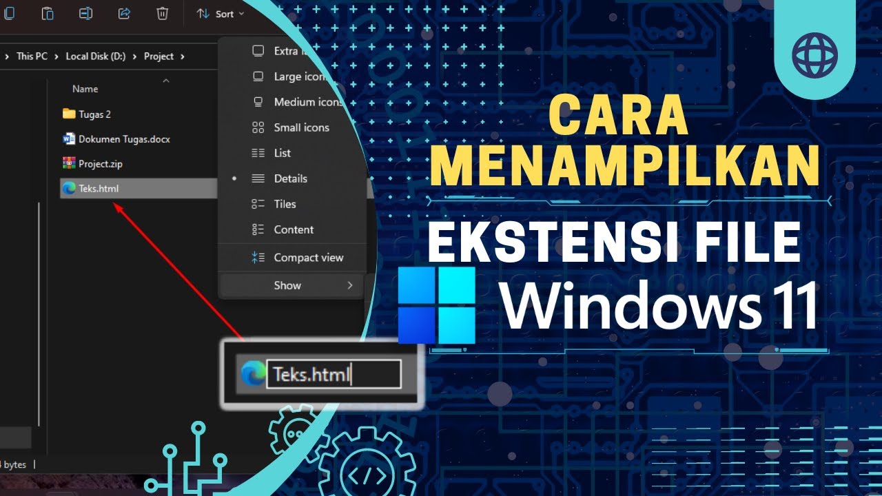 Cara menampilkan ekstensi file windows 11 tutorial youtube