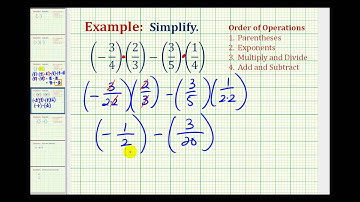 Ex 4: Signed Fractions: Order of Operations (-3/4)(2/3)-(3/5)(1/4)
