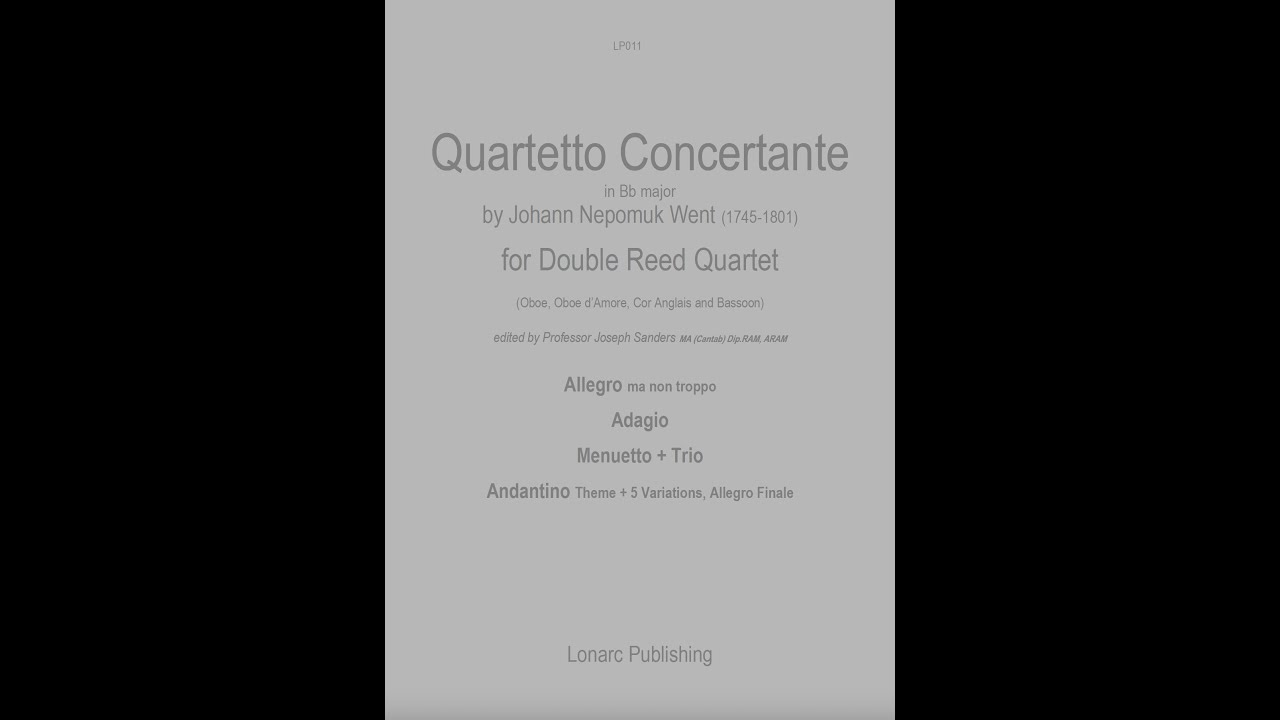 Lonarc Double Reed Quartet - Went Quartetto Concertante in Bb major ...
