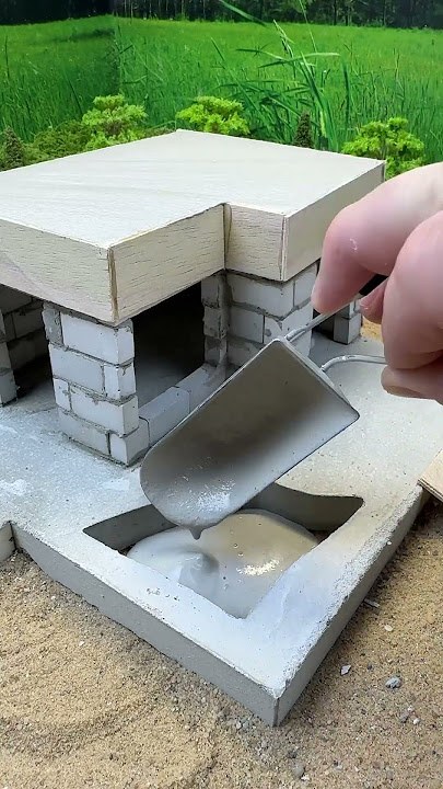 Incredible blue tiny house made with mini bricks #miniature #diy