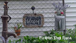     Vintage Garden Decor DIY | Antique Pump &amp; Rustic Gate Display
