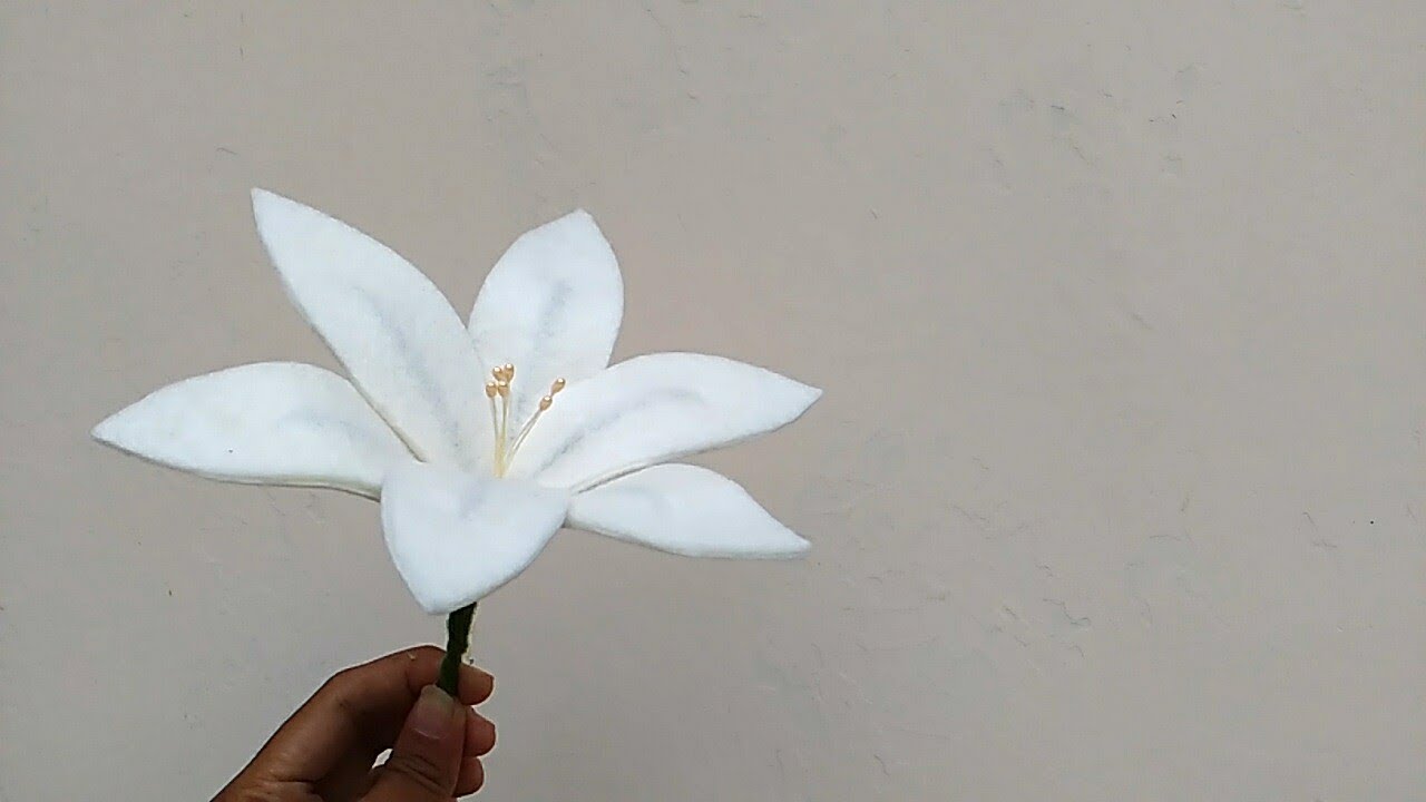 Diy How To Make Felt Flowers Lily Cara Membuat Bunga Flanel Lily Youtube