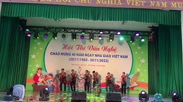 Tiết mục cồng chiêng của trường PTDTNT ĐĂKRLẤP tham gia hội diễn văn nghệ 20/11