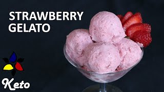 Strawberry Gelato – low carb/keto - No machine and machine versions of a sugar free gelato