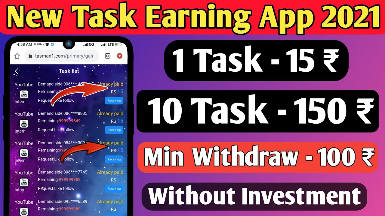 New Earning App | New Task Earning App | New Task Earning App Today ...