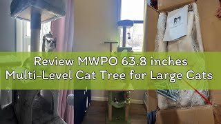 Review Mwpo 63.8 Inches Multi-Level Cat Tree For Large Cats With Sisal-Covered Scratching Posts, Pad