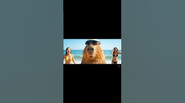 Capybara đi tắm biển không tắm đứng ngắm gái #capybara #shorts